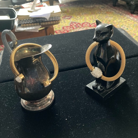 Woven GP metal bracelet Magnetic closure with a  Swarovski elements centre clasp - Picture 6 of 6